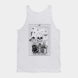 "The Cat Lover" Skeleton Tarot Card Tank Top